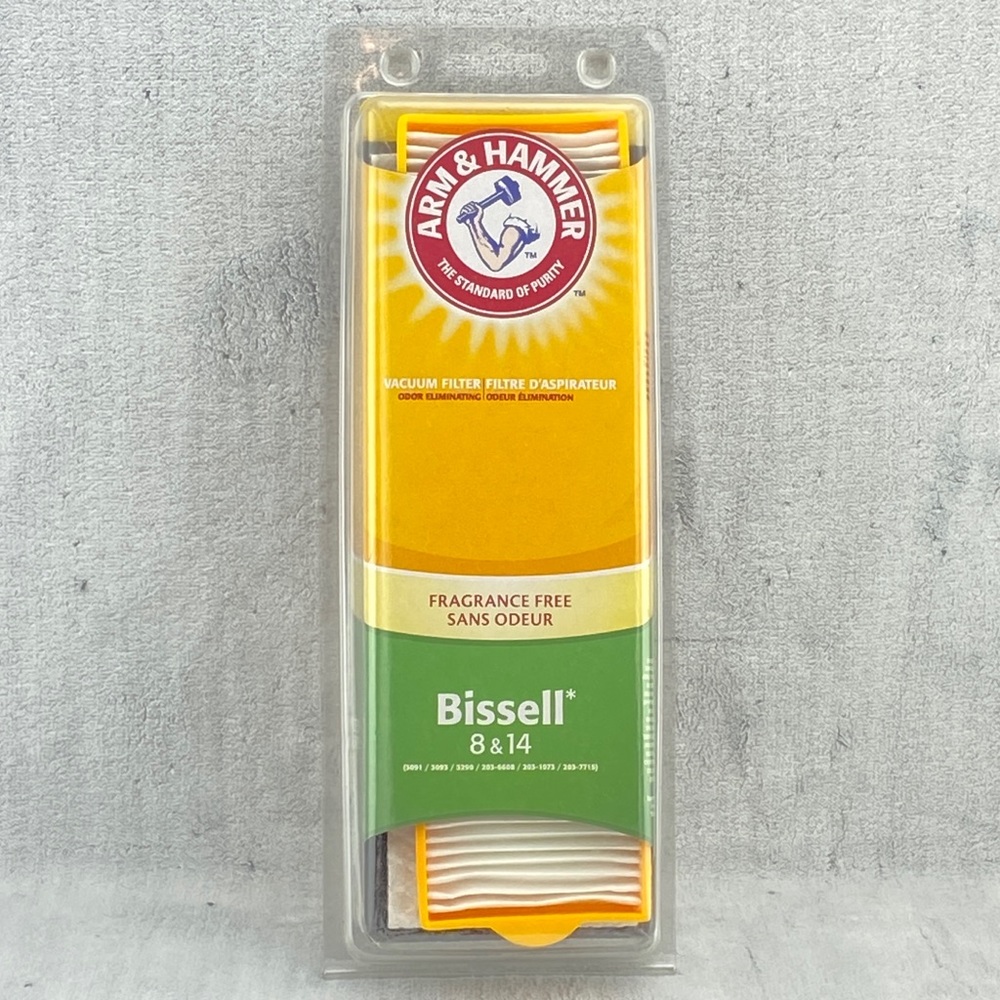 Arm & Hammer Fragrance Free Vacuum Filter for Bissell 8 & 14. Model list in pics